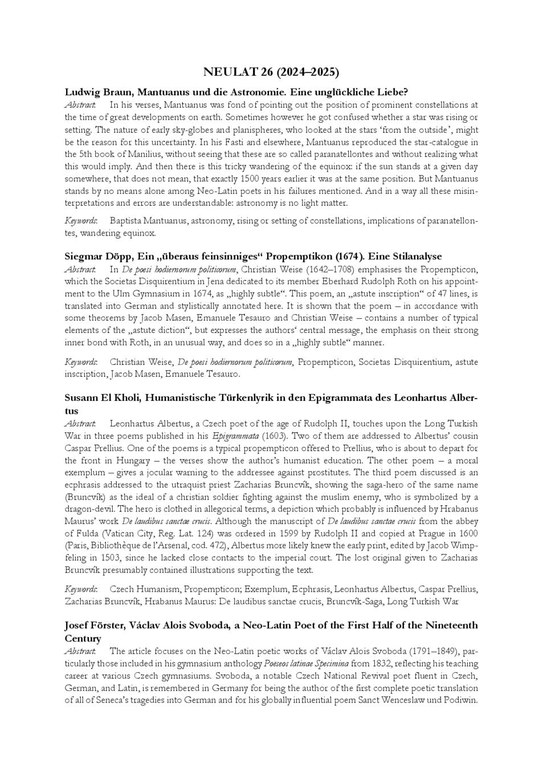 Extrakt_'Abstracts-Keywords_Rubrik-I'_'NEULAT-26_2024-5'_SJ_v01.10.2025